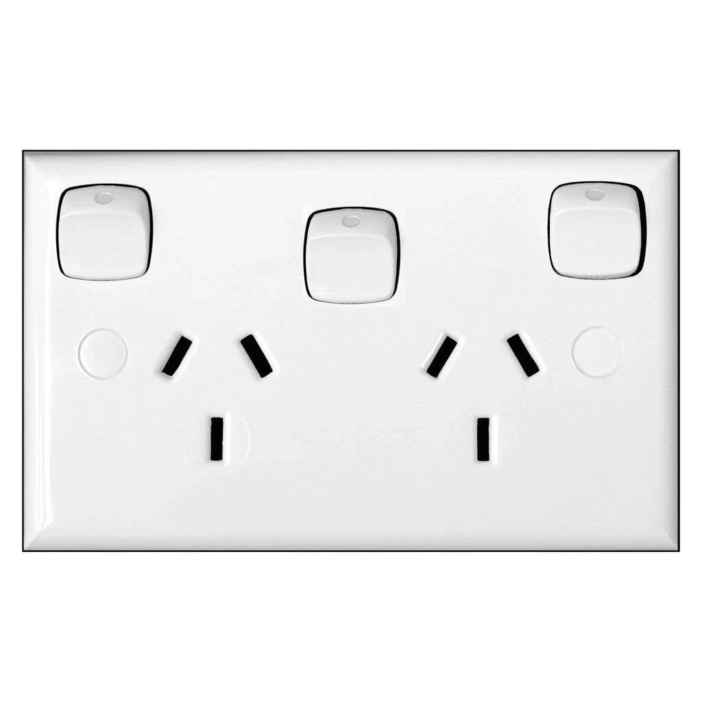 HPM Double Powerpoint Excel With Extra Switch White 1 HPM Double Powerpoint Excel With Extra Switch White