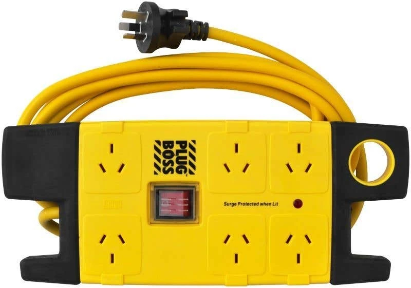 HPM PlugBoss 6 Outlet Surge Protected Powerboard 1 HPM PlugBoss 6 Outlet Surge Protected Powerboard