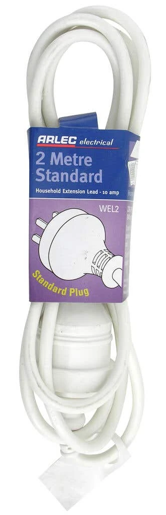 Arlec 10A Domestic Extension Lead 2m 1.0mm2 1 Arlec 10A Domestic Extension Lead 2m 1.0mm2