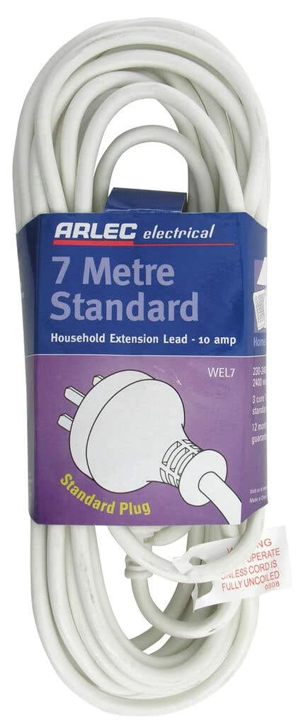 Arlec 10A Domestic Extension Lead 7m 1.0mm2 1 Arlec 10A Domestic Extension Lead 7m 1.0mm2