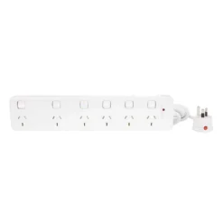 HPM General Pupose 6 Outlet Switched Powerboard White