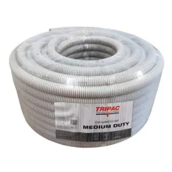 Tripac Corrugated Conduit Medium Duty Grey 25mm X 10m