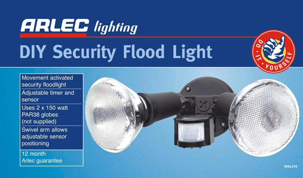 Arlec DIY Security Twin Floodlight With Plug 2 Arlec DIY Security Twin Floodlight With Plug - Image 2