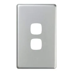 HPM Excel 2 Gang Cover Plate Matt Silver