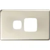 HPM Excel Single Powerpoint Coverplate Matt Silver
