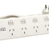 HPM 4 Outlet USB Charging Switched Powerboard White