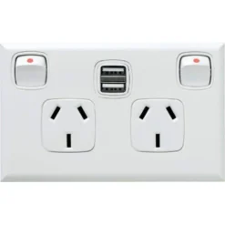 HPM Excel Double Powerpoint With Dual USB Charger