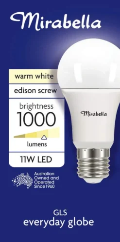 Mirabella 11W LED GLS Everyday Globe Edison Screw Warm White