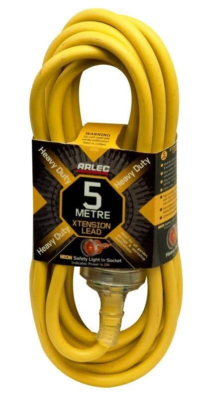 Arlec 10A 3 Core Heavy Duty Extension Lead 5m 1.0mm2 1 Arlec 10A 3 Core Heavy Duty Extension Lead 5m 1.0mm2