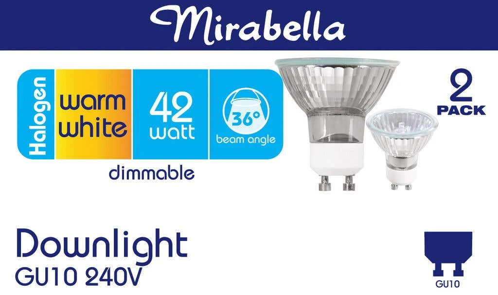 Mirabella Halogen Downlight Dimmable 42W Warm White - 2 Pack 2 Mirabella Halogen Downlight Dimmable 42W Warm White - 2 Pack - Image 2