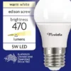 Mirabella 5W LED GLS Everyday Globe Edison Screw Warm White