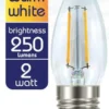 Mirabella LED Globe Filament Candle 2W ES Warm White