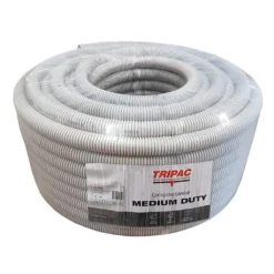Tripac Corrugated Conduit Medium Duty Grey 32mm X 10m