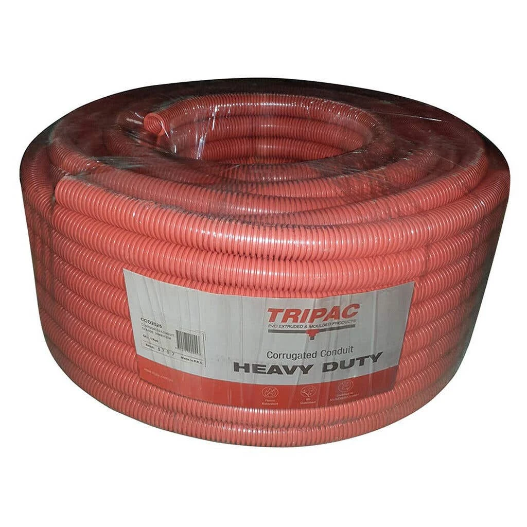 Tripac Corrugated Conduit Heavy Duty Orange 20mm X 25m 1 Tripac Corrugated Conduit Heavy Duty Orange 20mm X 25m