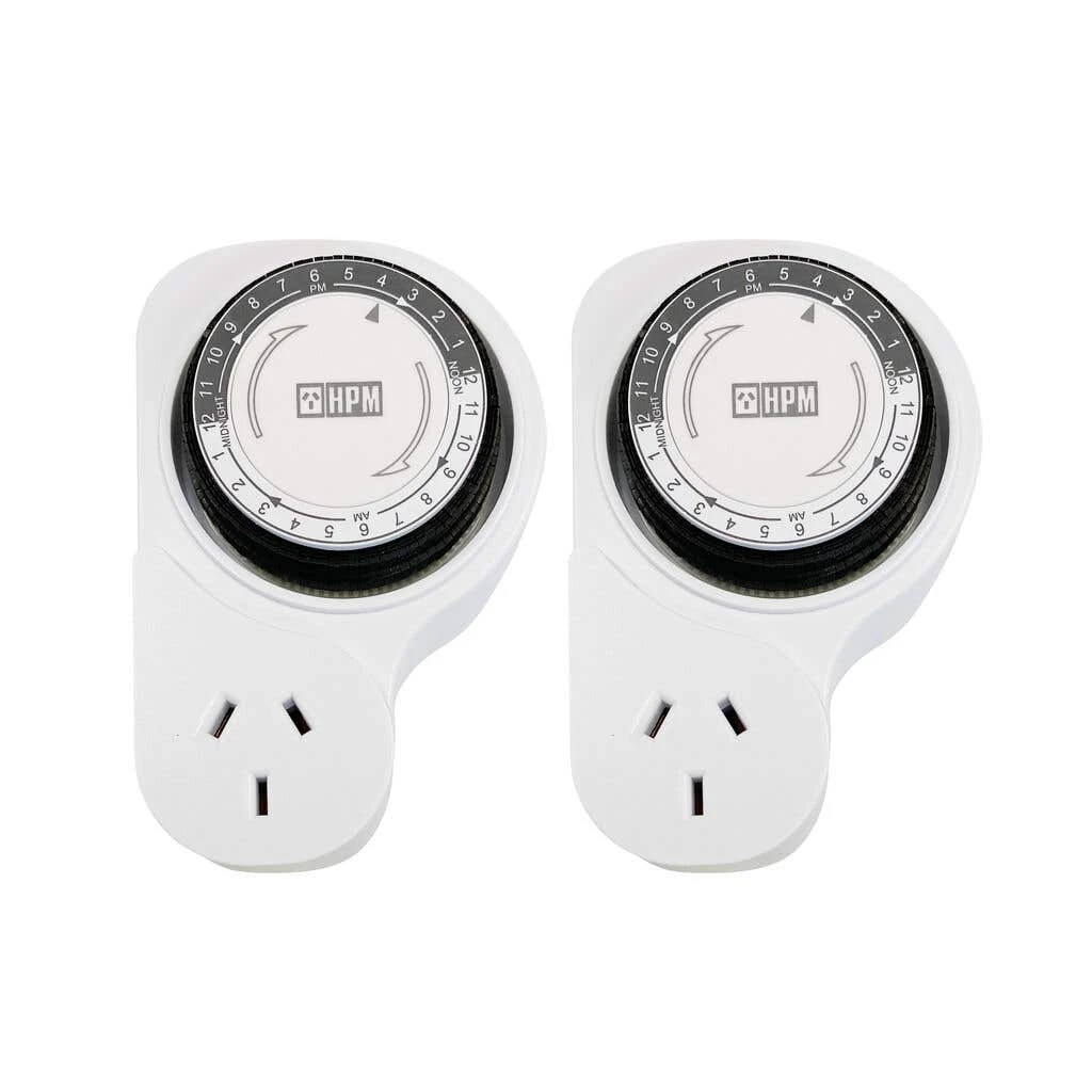 HPM 24hr Analog Timer With Offset Double Pole - 2 Pack 1 HPM 24hr Analog Timer With Offset Double Pole - 2 Pack