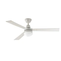 Coolway 3 Blade Ceiling Fan & Light White/Cedar 1200mm