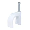 HPM Round Cable Clips White 10mm - 100 Pack