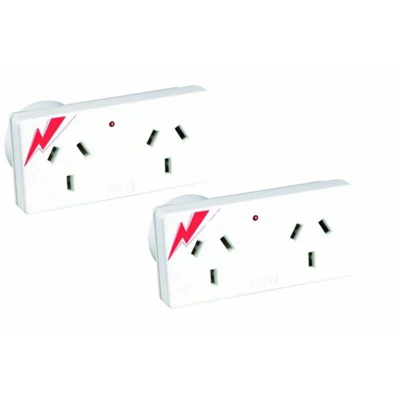 HPM Surge Protected Double Adaptor - 2 Pack 1 HPM Surge Protected Double Adaptor - 2 Pack