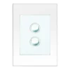HPM VIVO 10Amp Vertical Rocker Switch Plate 2 Gang White