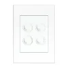 HPM VIVO 10Amp Vertical Rocker Switch Plate 4 Gang White