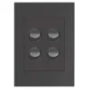 HPM VIVO 10Amp Vertical Rocker Switch Plate 4 Gang Grey