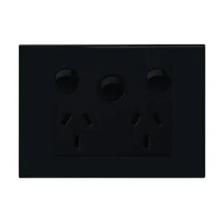 HPM VIVO 10A Horizontal Double Powerpoint With Switch Grey