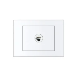 HPM VIVO Cat6 RJ45 Outlet Plate 1 Gang White