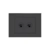 HPM VIVO Cat5e RJ45 Outlet Plate 2 Gang Grey