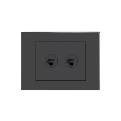 HPM VIVO Cat5e RJ45 Outlet Plate 2 Gang Grey