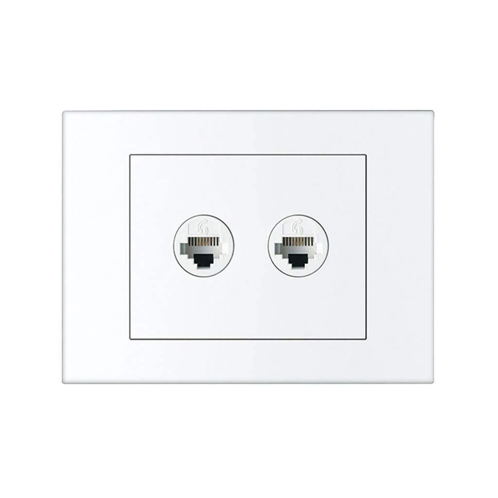 HPM VIVO Cat6 RJ45 Outlet Plate 2 Gang White 1 HPM VIVO Cat6 RJ45 Outlet Plate 2 Gang White