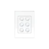 HPM VIVO 10A 240V Vertical Rocker Switch Plate 6 Gang 2 Way White