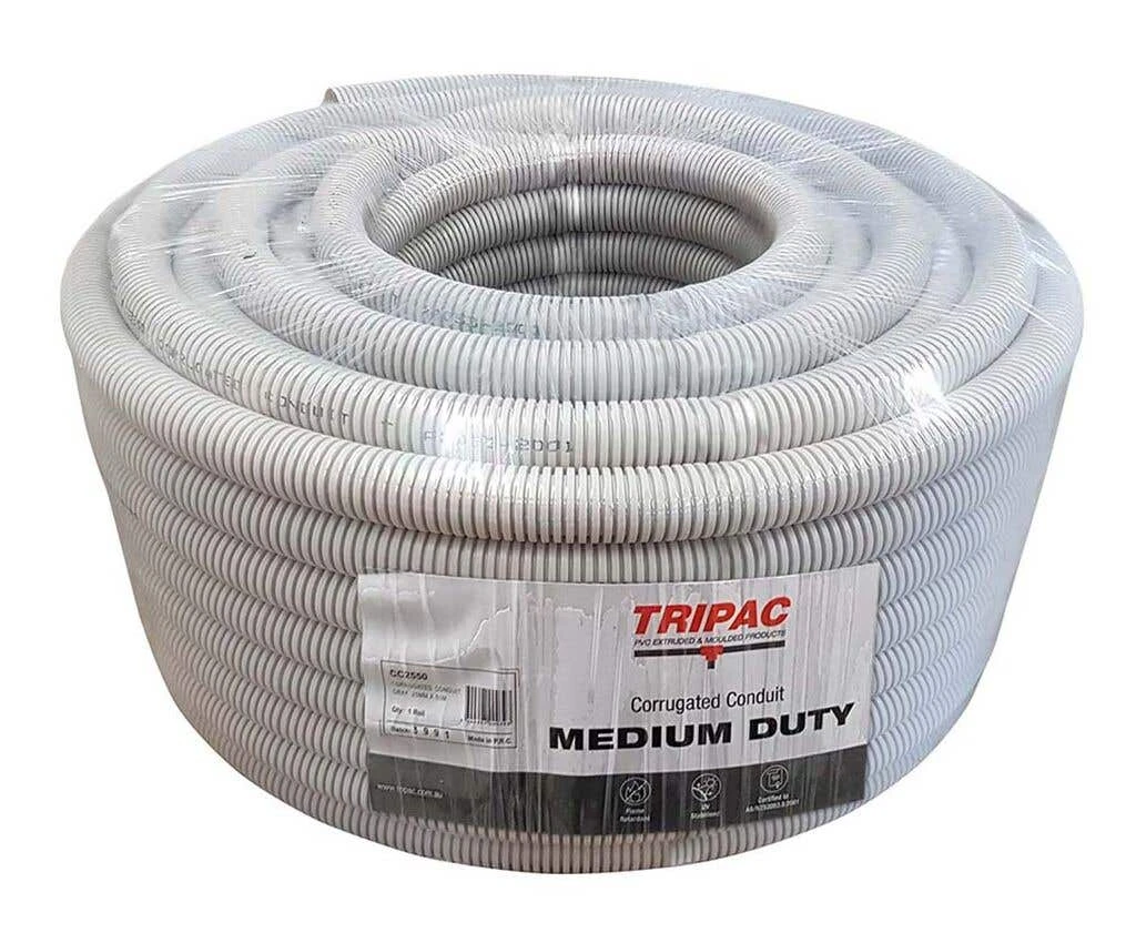 Tripac Corrugated Conduit Grey 25mm X 20m 1 Tripac Corrugated Conduit Grey 25mm X 20m