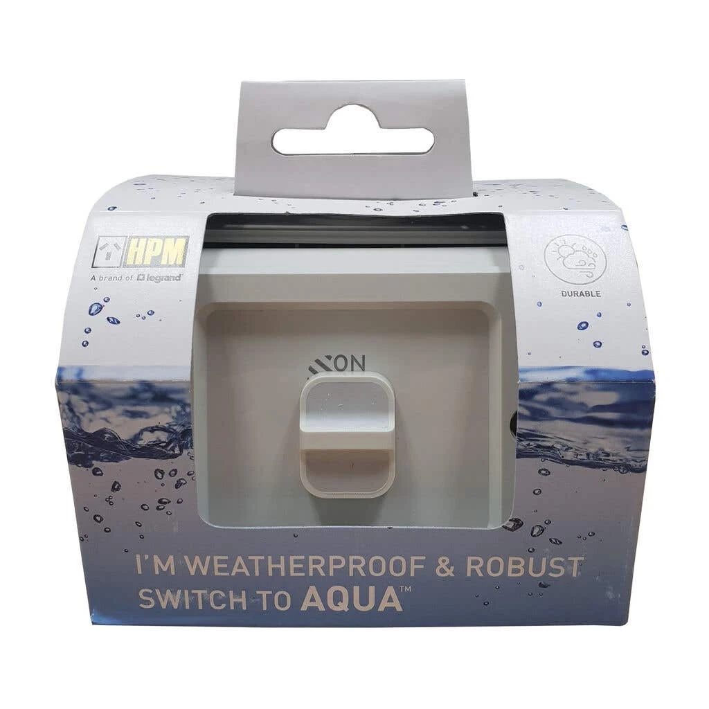 HPM Aqua Life Switch 1 Gang Surface Mount 16A IP66 Mist Grey 1 HPM Aqua Life Switch 1 Gang Surface Mount 16A IP66 Mist Grey