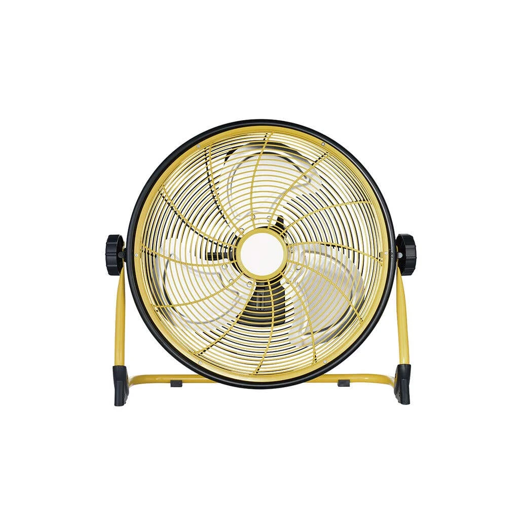 ROK Rechargeable Floor Fan Black Yellow 300mm 1 ROK Rechargeable Floor Fan Black Yellow 300mm