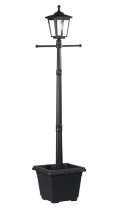 Solar Light Post With Square Planter