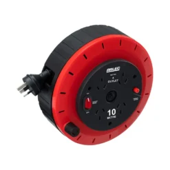 Arlec Cable Reel 4-Outlet Main Switch Overload 10m