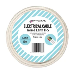 Prysmian Twin & Earth Cable TPS White 1.0mm X 5m