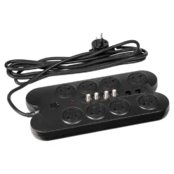 HPM TV & AV 8 Outlet Powerboard Black