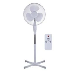 ROK Pedestal Fan With Remote White 400mm