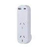 Arlec 2 Outlet Vertical Adaptor With X 2 USBs A+C 3.4A