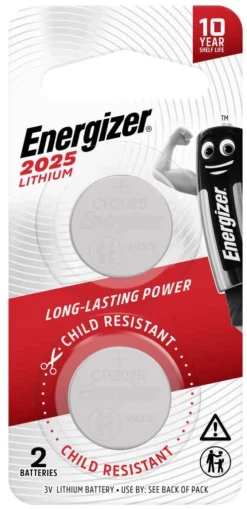 Energizer Battery Coin Lithium ECR2025 BP2