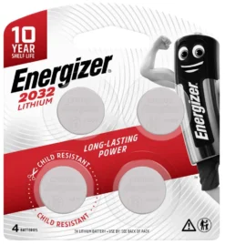 Energizer Battery Coin Lithium ECR2032 BP4