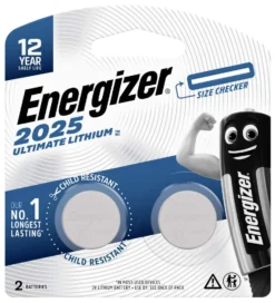 Energizer Battery Coin Ultimate Lithium CR2025 BP2