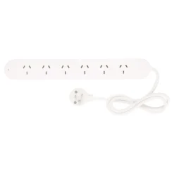 HPM Standard Powerboard Surge Protected 6 Outlet White