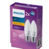 Philips Globe LED Candle 5W BC 470LM Warm White - 2 Pack