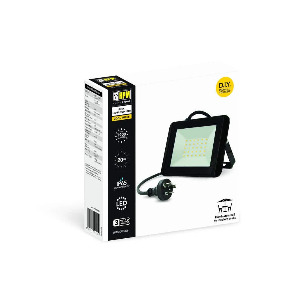 HPM Fina 20W 1900 Lumens LED Floodlight Cool White 3 HPM Fina 20W 1900 Lumens LED Floodlight Cool White - Image 3