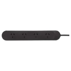 HPM 4 Outlet Wide Spaced Powerboard Black