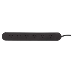 HPM Standard 6 Outlet Powerboard Black