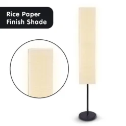 Sarantino Metal Floor Lamp With White Paper Wrinkle Shade Light Stand -Home Lighting 7014798 2