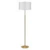 Sarantino Metal Floor Lamp Brushed Brass Finish With White Shade